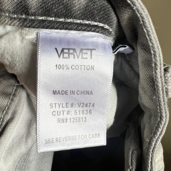 Vervet Ripped Distressed Light Grey Washed Crop Cut Off Baggy Jeans 30 - Picture 13 of 14